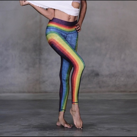 rainbow yoga leggings